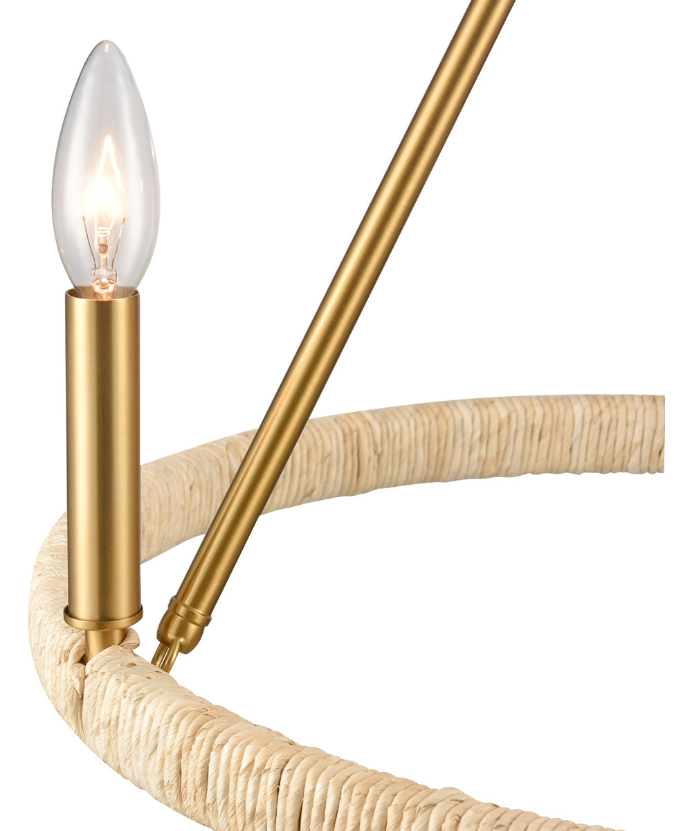 Abaca 20'' Wide 3-Light Chandelier - Brushed Gold