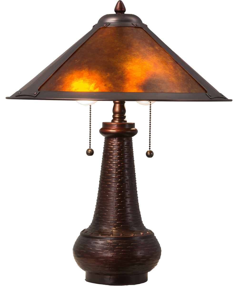 21"H Van Erp Amber Mica  Table Lamp