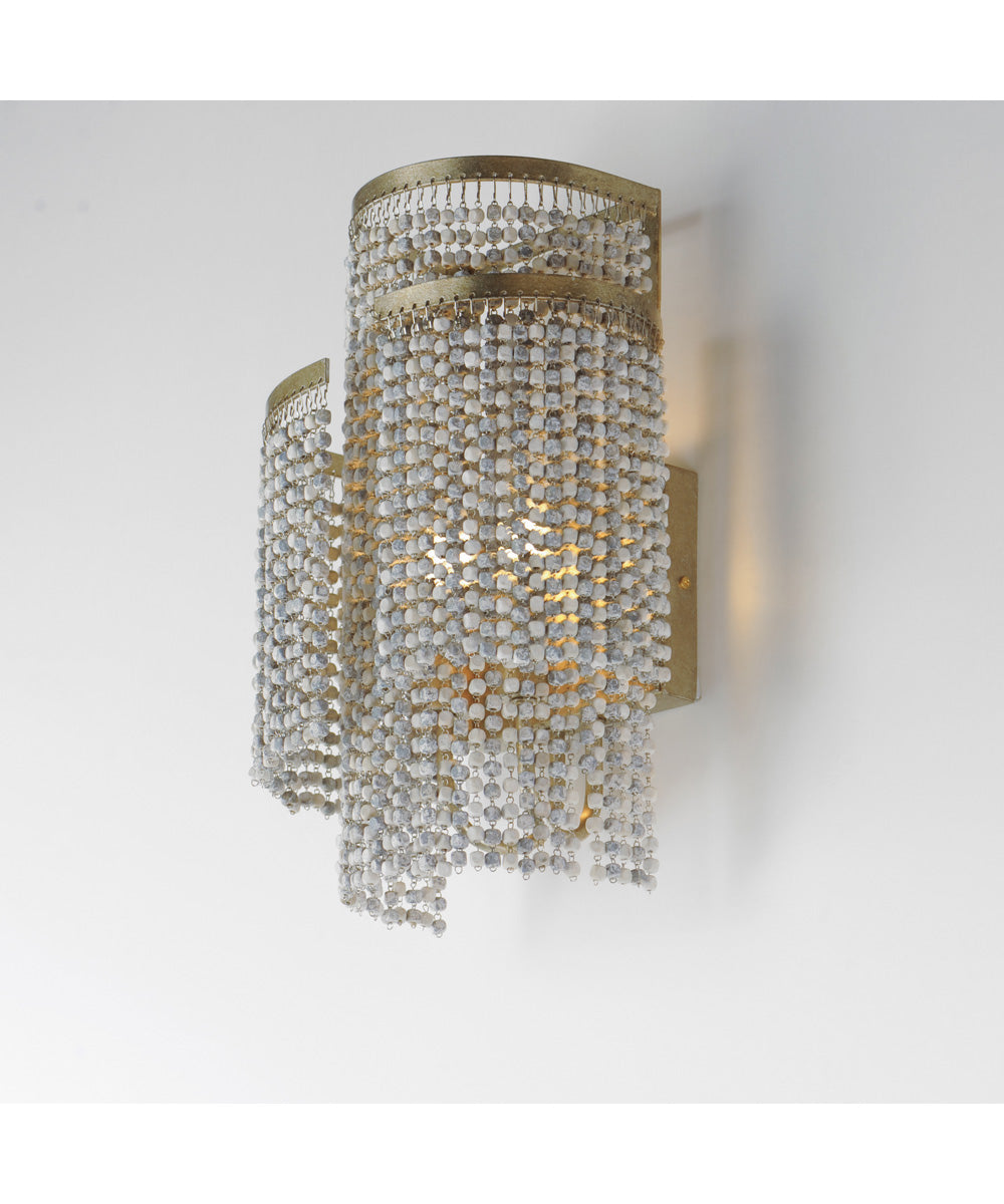 Fontaine 2-Light Wall Sconce Golden Silver