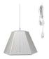 16"W Hanging Swag Pendant Plug-In One Light Beige/Eggshell Shade