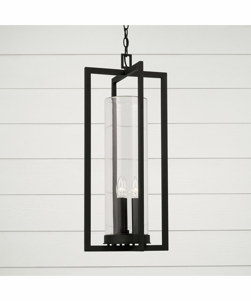 Kent 3-Light Outdoor Hanging-Lantern Black