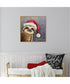 Framed Merry Christmas Sloth by Lucia Stewart Canvas Wall Art Print (22  W x 22  H), Sylvie Maple Frame
