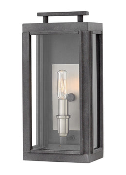 14"H Sutcliffe 1-Light LED Small Outdoor Wall Light in Aged Zinc