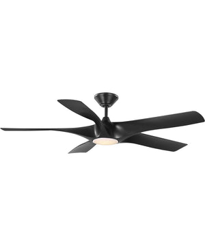 Vernal 60" 5-Blade Matte LED Wifi Transitional Indoor/Outdoor Smart DC Ceiling Fan Black