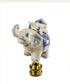 Blue and White Elephant Lamp Finial Porcelain 2.5"h