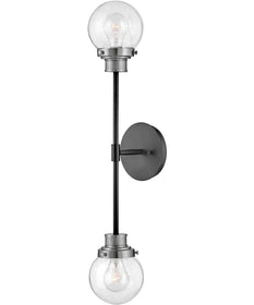 Poppy 2-Light Two Light Sconce in Black with Brushed Nickel accents