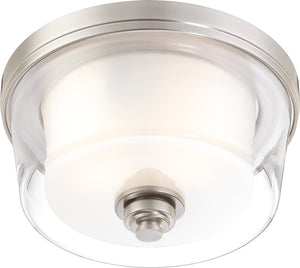 13"W Decker 2-Light Close-to-Ceiling Brushed Nickel