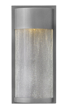 13"H Shelter 1-Light Small Outdoor Wall Light in Hematite