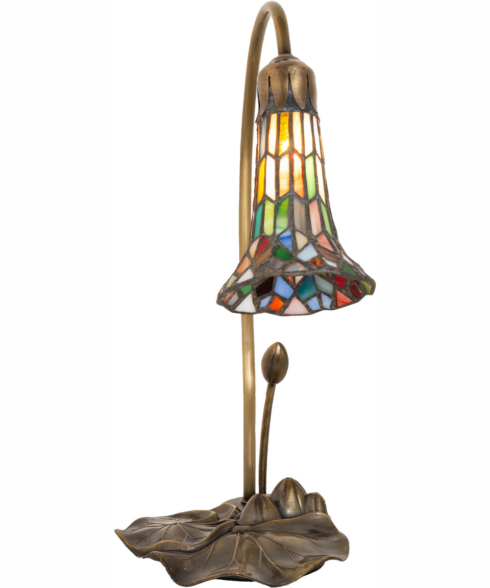 16" High Stained Glass Pond Lily Accent Lamp