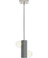 Mill Beam 2-Light Brushed Nickel/Faux Concrete Industrial Style Convertible Mini-Pendant or Ceiling Light Brushed Nickel