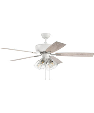 Pro Plus 104 4-Light Ceiling Fan (Blades Included) White/Polished Nickel