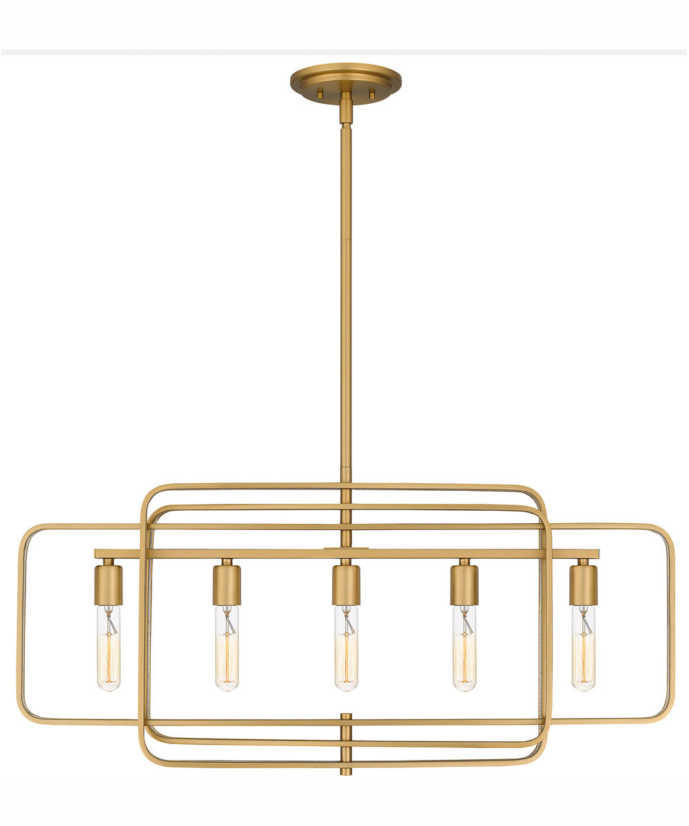 Dupree Small 5-light Island Light Brushed Weathered Brass