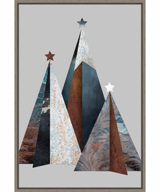 Framed Three Christmas Trees by Design Fabrikken Canvas Wall Art Print (23  W x 33  H), Sylvie Greywash Frame