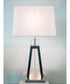 Augis 2-Light Table Lamp W/Led Night Charcoal/Linen Shade