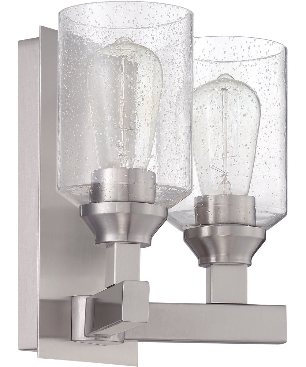 Chicago 2-Light Wall Sconce Brushed Polished Nickel