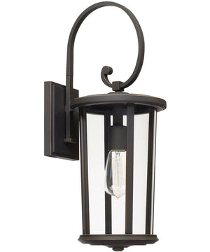 Howell 1-Light Outdoor Wall Mount In Oiled Bronze With Clear Glass