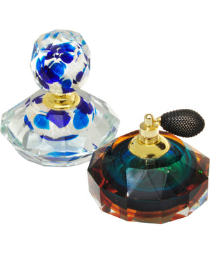 2-Piece Columbia Hand Blown Art Glass Perfume Bottle