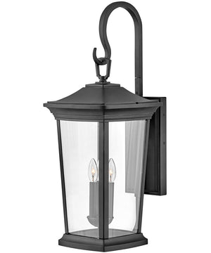 Bromley 3-Light Double Extra Large Outdoor Wall Mount Lantern in Museum Black