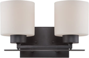 13"W Parallel 2-Light Vanity & Wall Aged Bronze