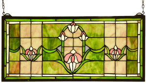 11"H x 24"W Tulips Transom Window
