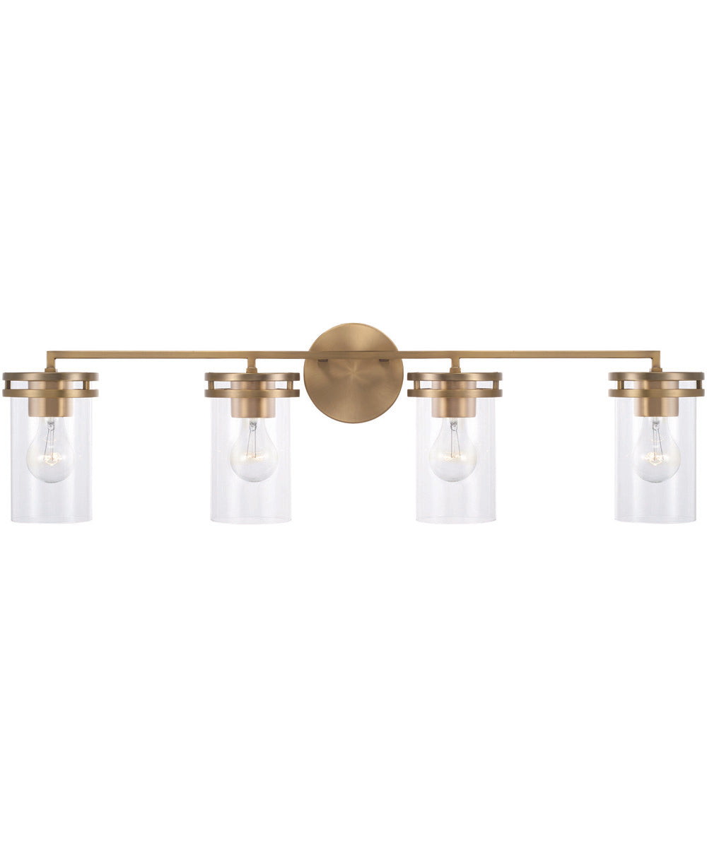 Fuller 4-Light Vanity Aged Brass