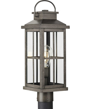Williamston 1-Light Clear Glass Transitional Style Outdoor Post Lantern Antique Pewter