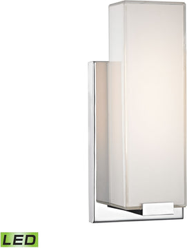 5"W Midtown 1-Light Wall Sconce Chrome/Paint White Glass