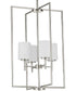 Replay 4-Light Etched White Glass Modern Pendant Light Polished Nickel
