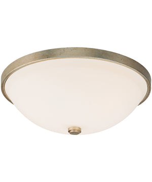 2-Light Flush Mount In Winter Gold With Soft White Glass
