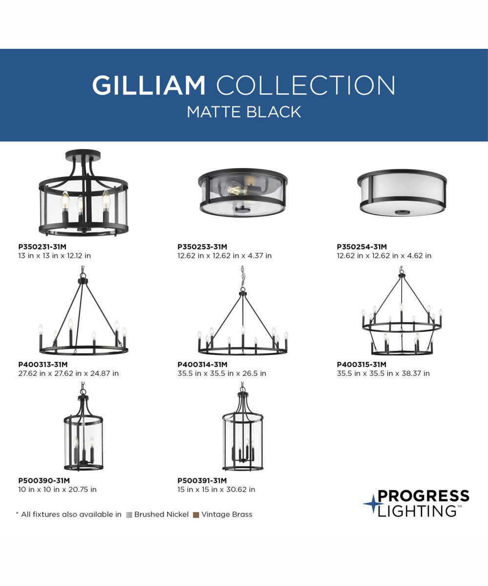 Gilliam 4-Light New Traditional Hall & Foyer Matte Black