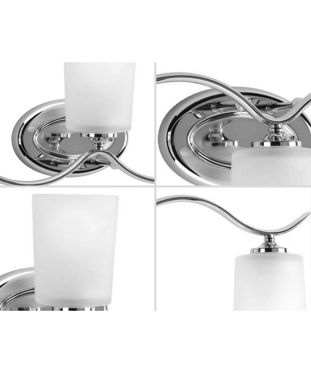 Inspire 3-Light Etched Glass Traditional Bath Vanity Light Polished Chrome