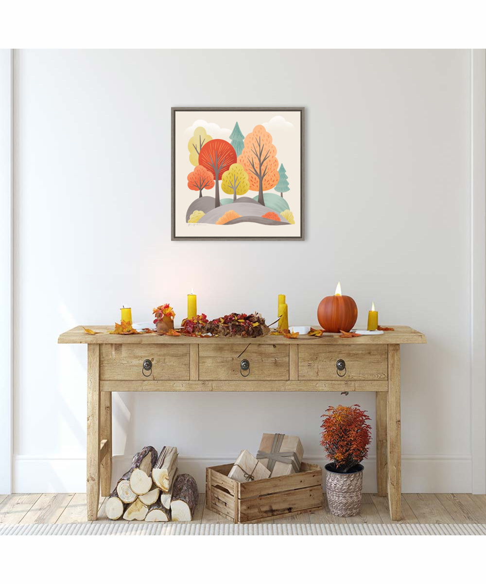 Framed Fall Sweater Weather VIII by Gia Graham Canvas Wall Art Print (22  W x 22  H), Sylvie Greywash Frame