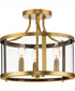 Gilliam 13 in. 3-Light New Traditional Semi-Flush Mount Vintage Brass