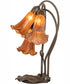16" High Amber Tiffany Pond Lily 3 Light Accent Lamp