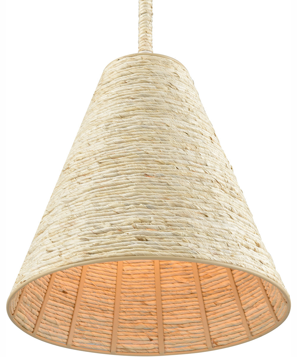 Abaca 12'' Wide 1-Light Pendant - Textured White