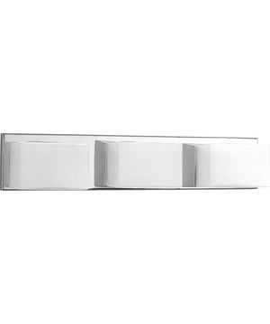 Ace LED 3-Light Etched Glass Modern LED Bath Vanity Light Polished Chrome