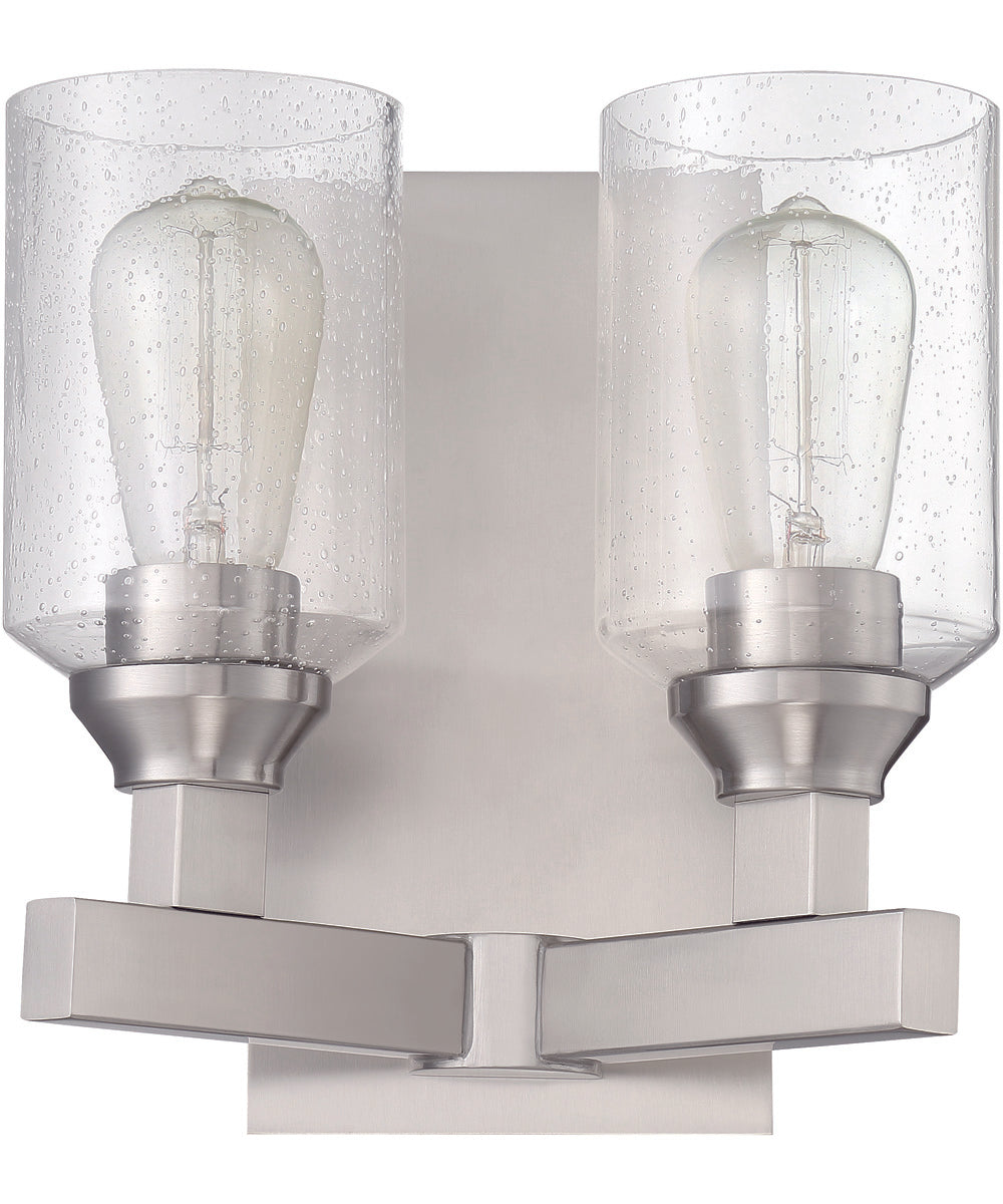 Chicago 2-Light Wall Sconce Brushed Polished Nickel
