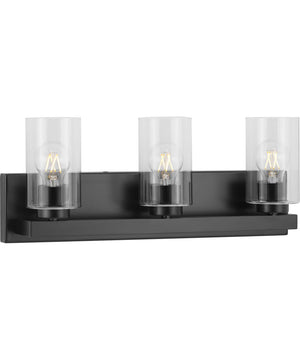 Goodwin 3-Light Modern Vanity Light with Clear Glass Matte Black