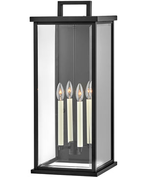 Weymouth 4-Light Double Extra Large Outdoor Wall Mount Lantern in Black