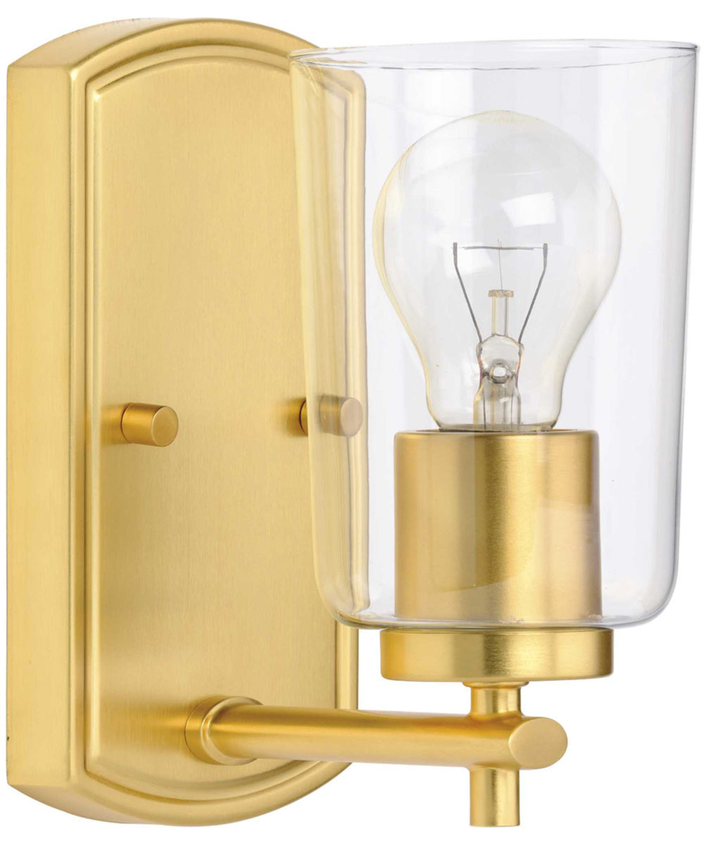Adley 1-Light Clear Glass New Traditional Bath Vanity Light Satin Brass
