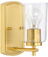 Adley 1-Light Clear Glass New Traditional Bath Vanity Light Satin Brass