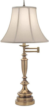 33"H Antique Brass Signature by Stiffel Swivel Table Lamp, 3-Way