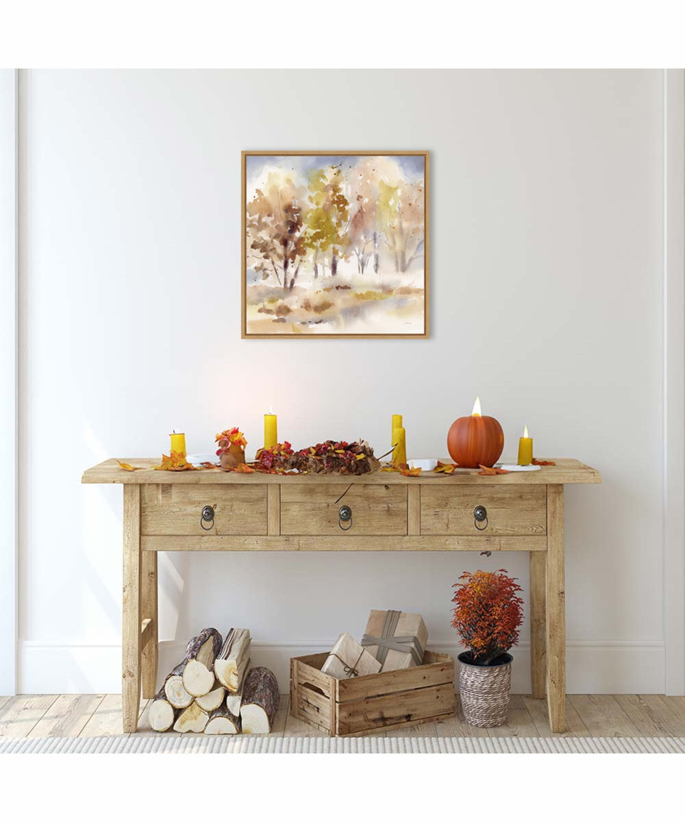 Framed Autumn Grove by Katrina Pete Canvas Wall Art Print (22  W x 22  H), Sylvie Maple Frame