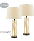 Breiton 2-Light 2 Pack-Table Lamp Antique Brass/Black/Fabric Shade With Usb