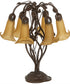 19" High Amber Tiffany Pond Lily 6 Light Table Lamp