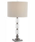29"H 1-Light Table Lamp Metal and Crystal in Dark Antique Nickel and Crystal with a Round Shade
