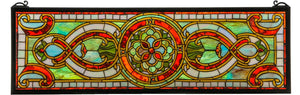 11"H x 35"W Evelyn in Topaz Transom Stained Glass Window