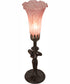 15" High Pink Tiffany Pond Lily Nouveau Lady Accent Lamp