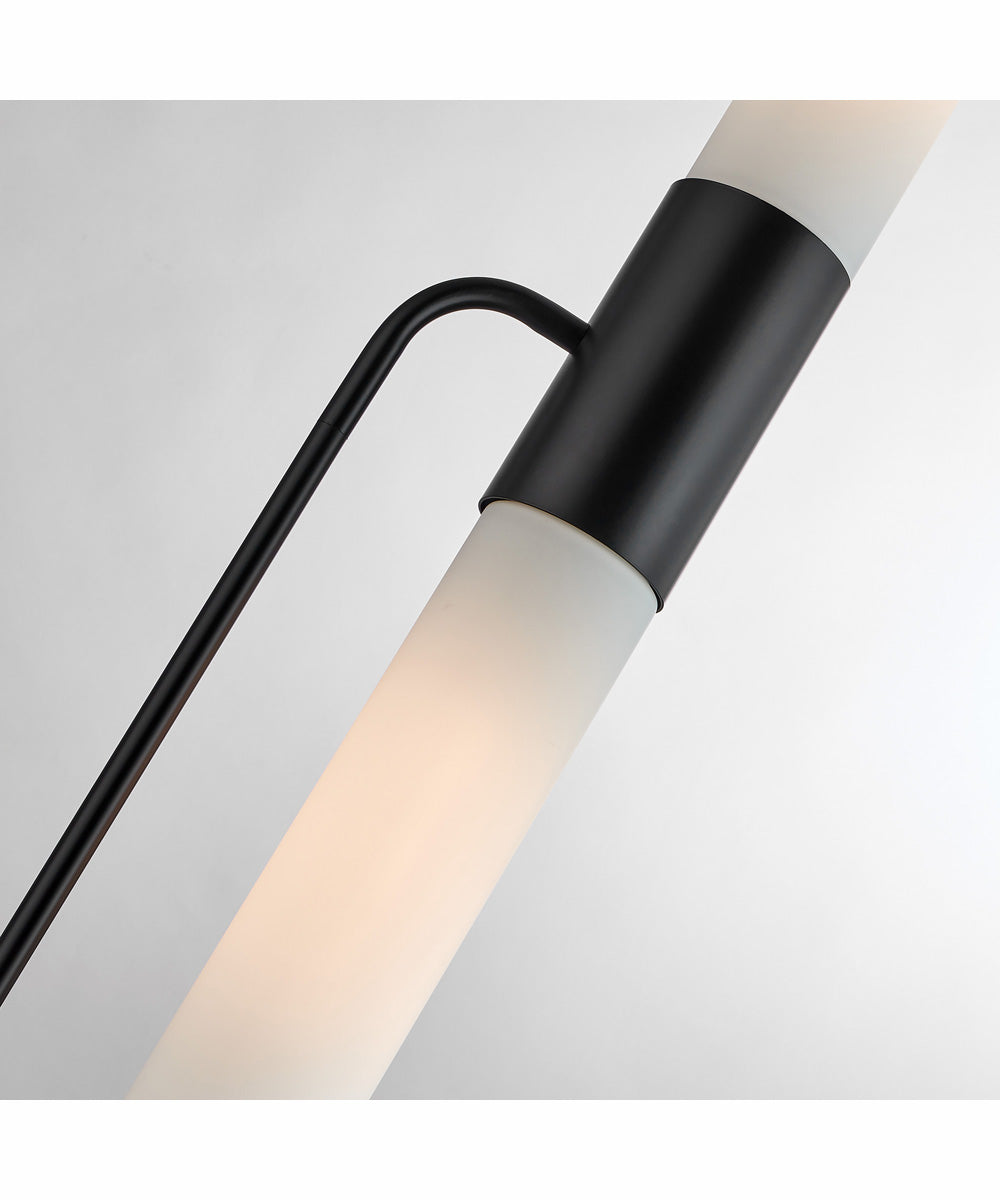 Dulance 2-Light 2-Light Floor Lamp Black/Frost Glass Shade