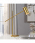 25"H 1-Light Desk Lamp Metal in Brushed Gold with a Metal Shade